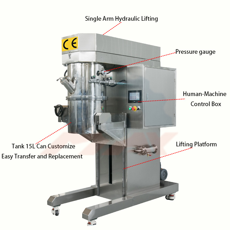 15L Vacuum Double Planetary Mixer with Touch Screen Working Diagram Detail Photo 15L Vacuum Double Planetary Mixer with Touch Screen Working Diagram Detail Photo