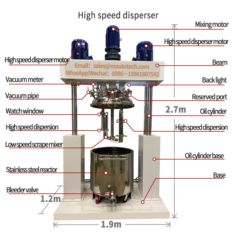 300L Vacuum Power Disperser Mixer Machine