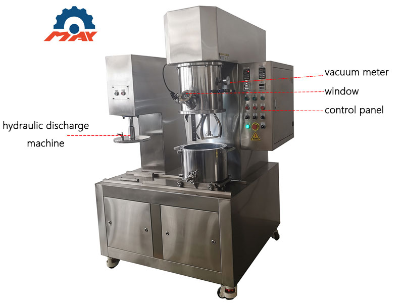 10L Vacuum Double Planetary Mixer with Extruder Detail Pictures