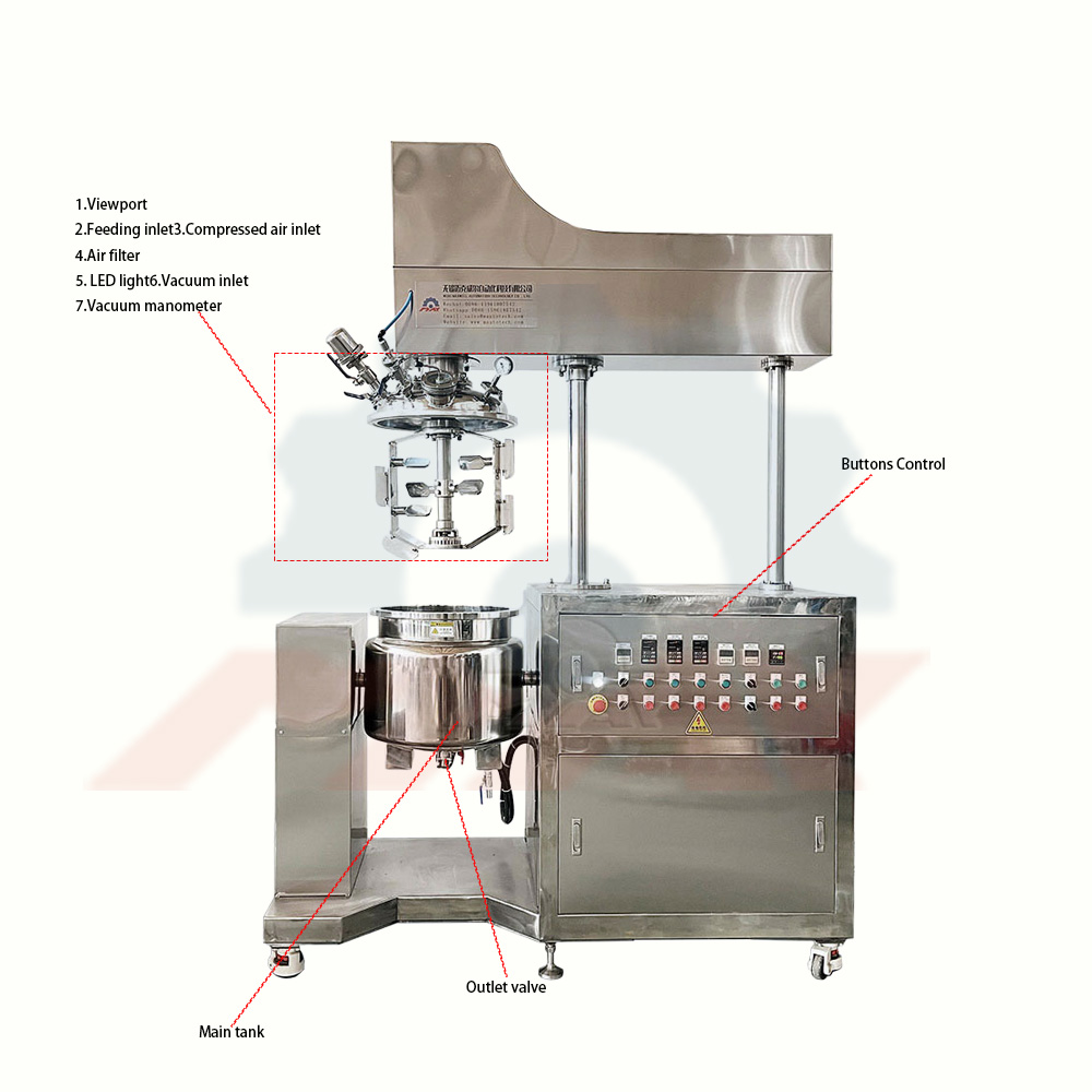 50L Vacuum Emulsifier Mixer Detail Pictures